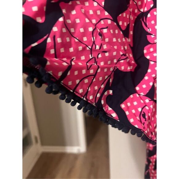 Crown & Ivy Women's 16 Half Sleeve Shift Dress Pink Polka Dot Elephant Print - Picture 3 of 10